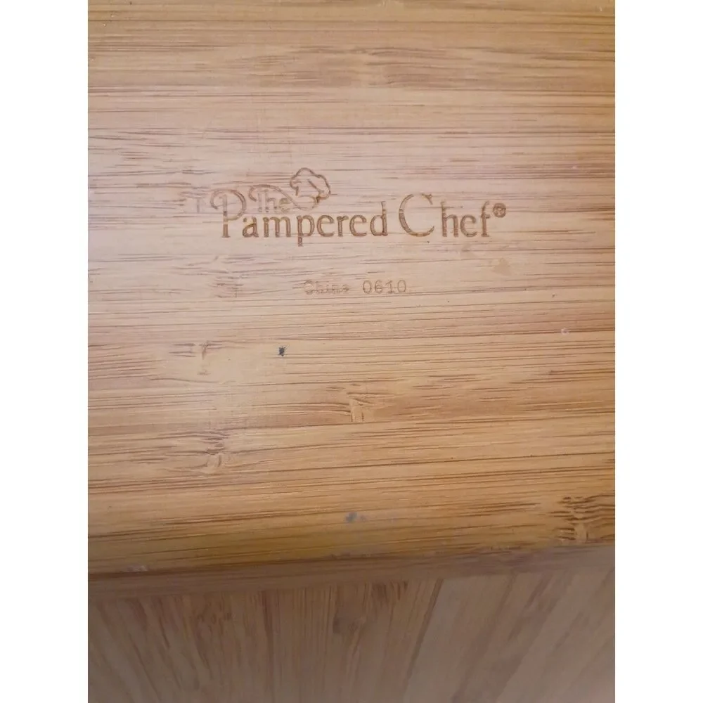 Pampered Chef Bamboo Salad Serving Set • Bowl + boho kitchen minimalist